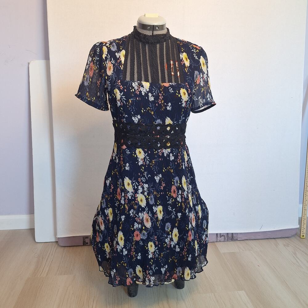 Foxiedox Anthropologie Mini Dress Sz XS Andora Farfara Floral Cottagecore Whimsy